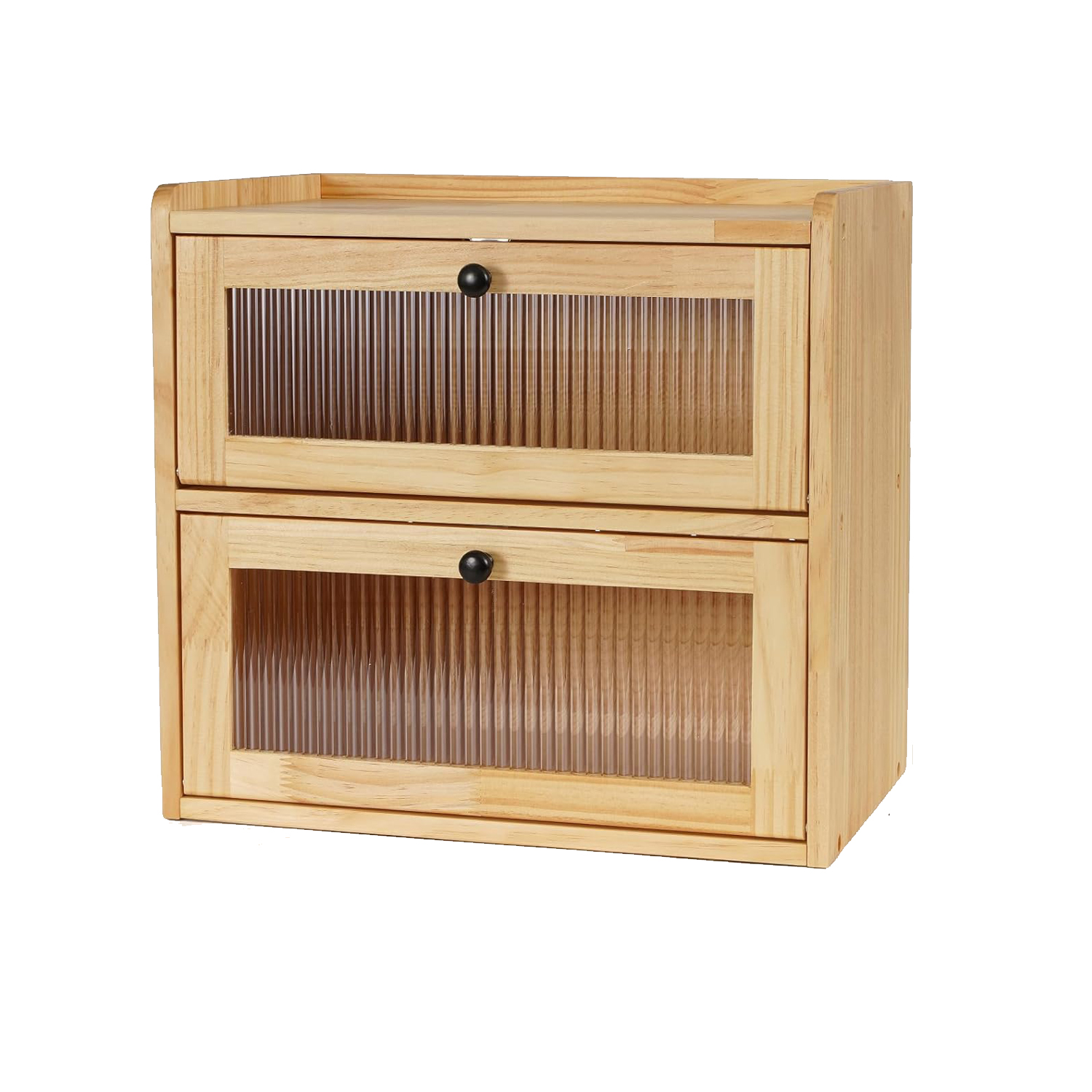 Wooden Bread Storage Box 2-Layer Bread Box Holder Farmhouse Bread Box for Kitchen Countertop Large Capacity - Image 5