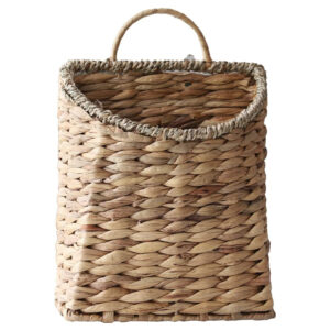 Woven Hanging Basket - Water Hyacinth Wicker Planter, Handmade Boho Decor for Garden, Patio & Farmhouse, Wall Hanging Plant Holder