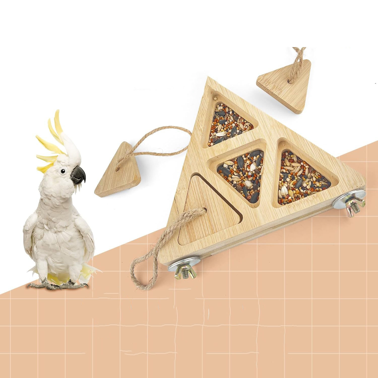 Wooden Bird Foraging Feeder Box - Interactive Puzzle Toy for Medium & Large Parrots, Eco-Friendly Intelligence Game for Cockatoos, African Greys, Macaws & Amazons, Non-Toxic Natural Wood with Drawers - Image 3