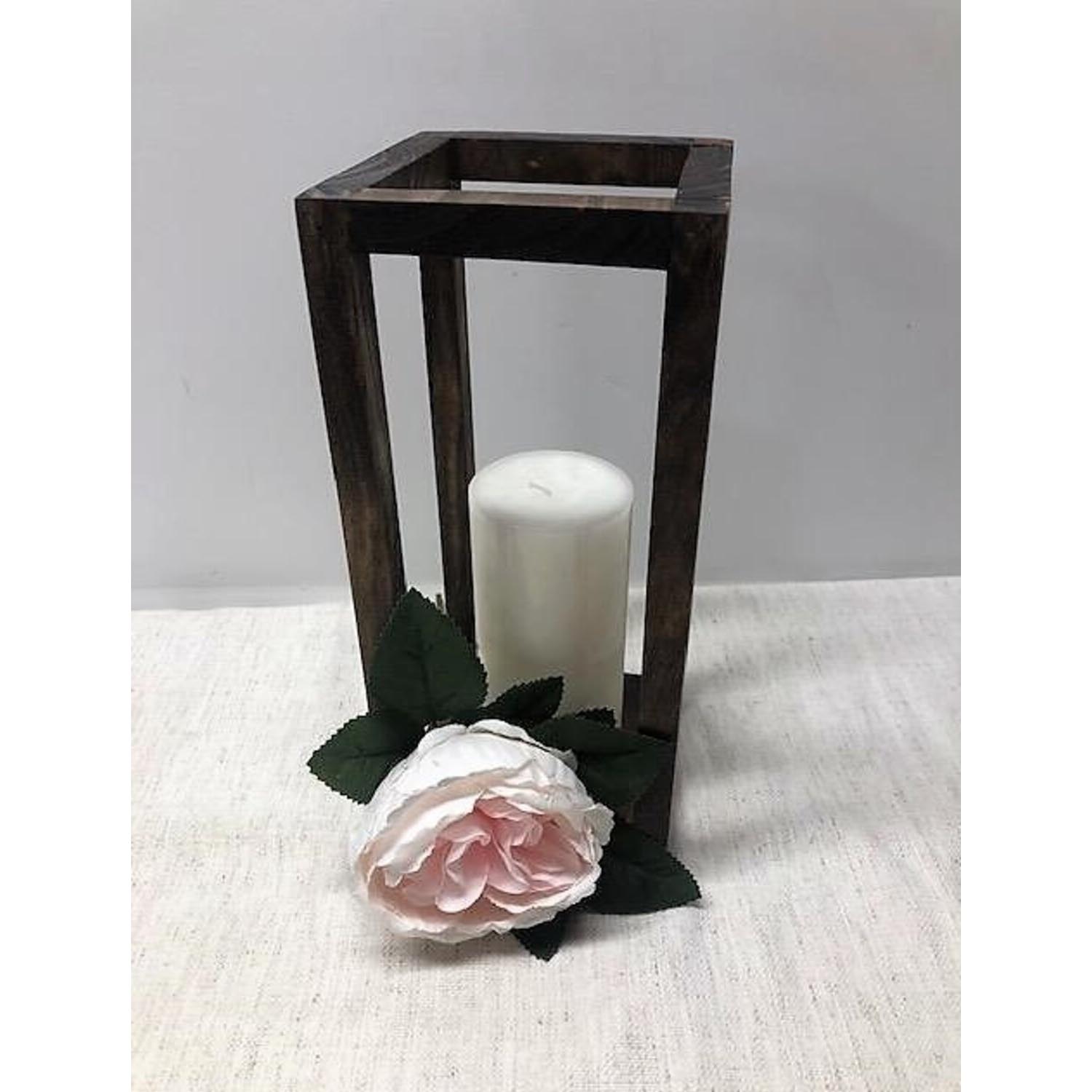 Rustic Wooden Lantern – Farmhouse Wedding Table Centerpiece & Home Decor - Image 3