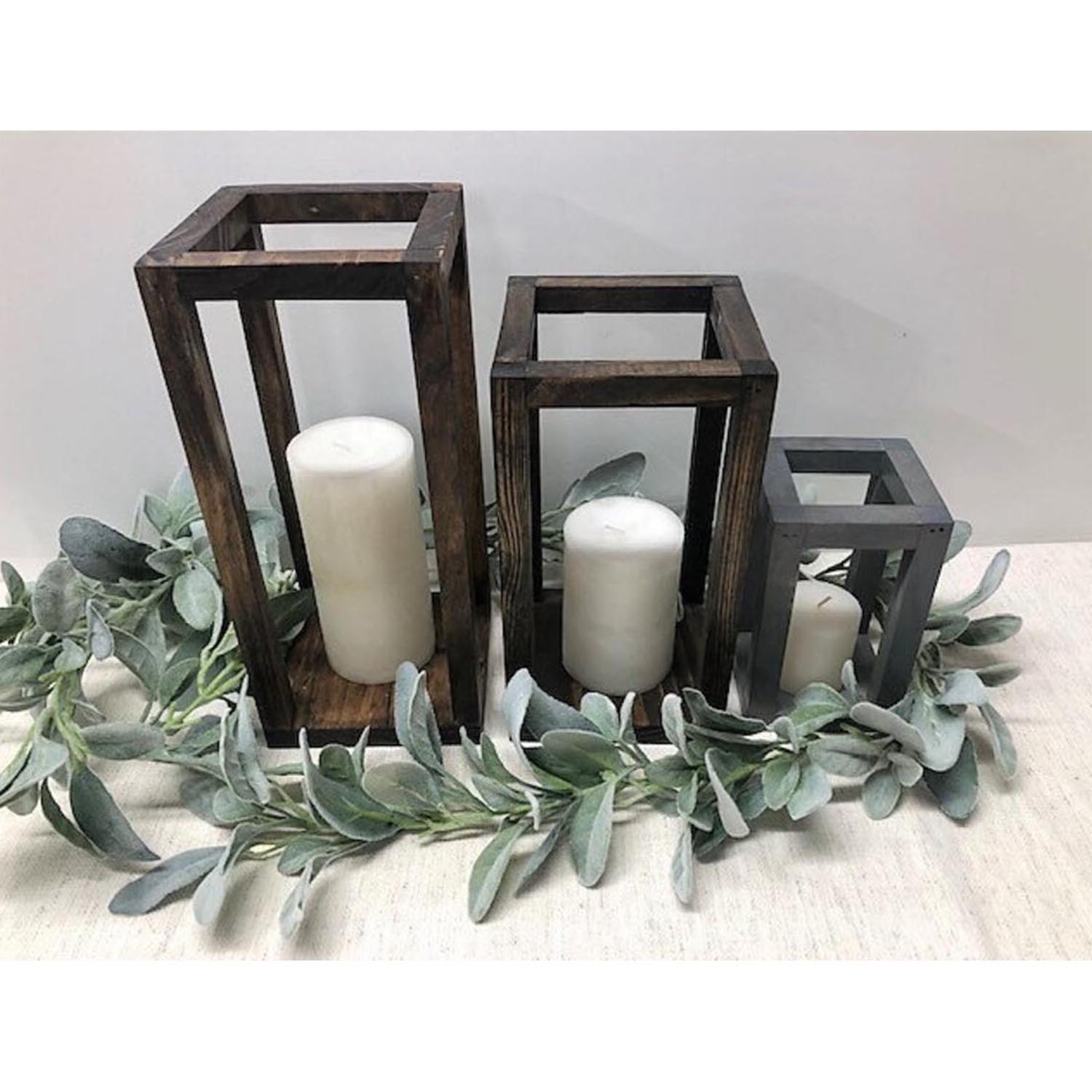 Rustic Wooden Lantern – Farmhouse Wedding Table Centerpiece & Home Decor - Image 5