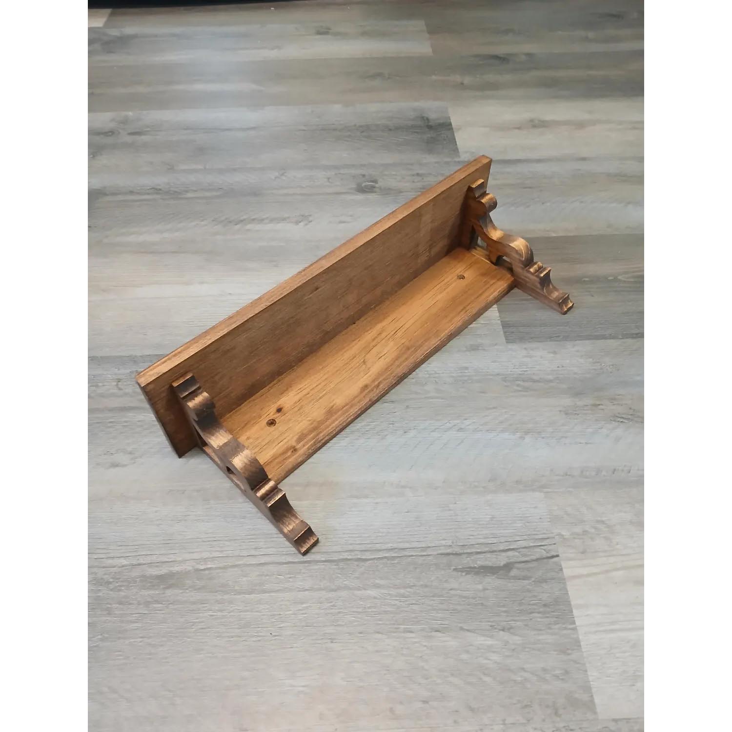 Rustic Pine Floating Wall Shelf with Live Edge Wood & Sturdy Low Support Bracket – Farmhouse Wall Decor - Image 3