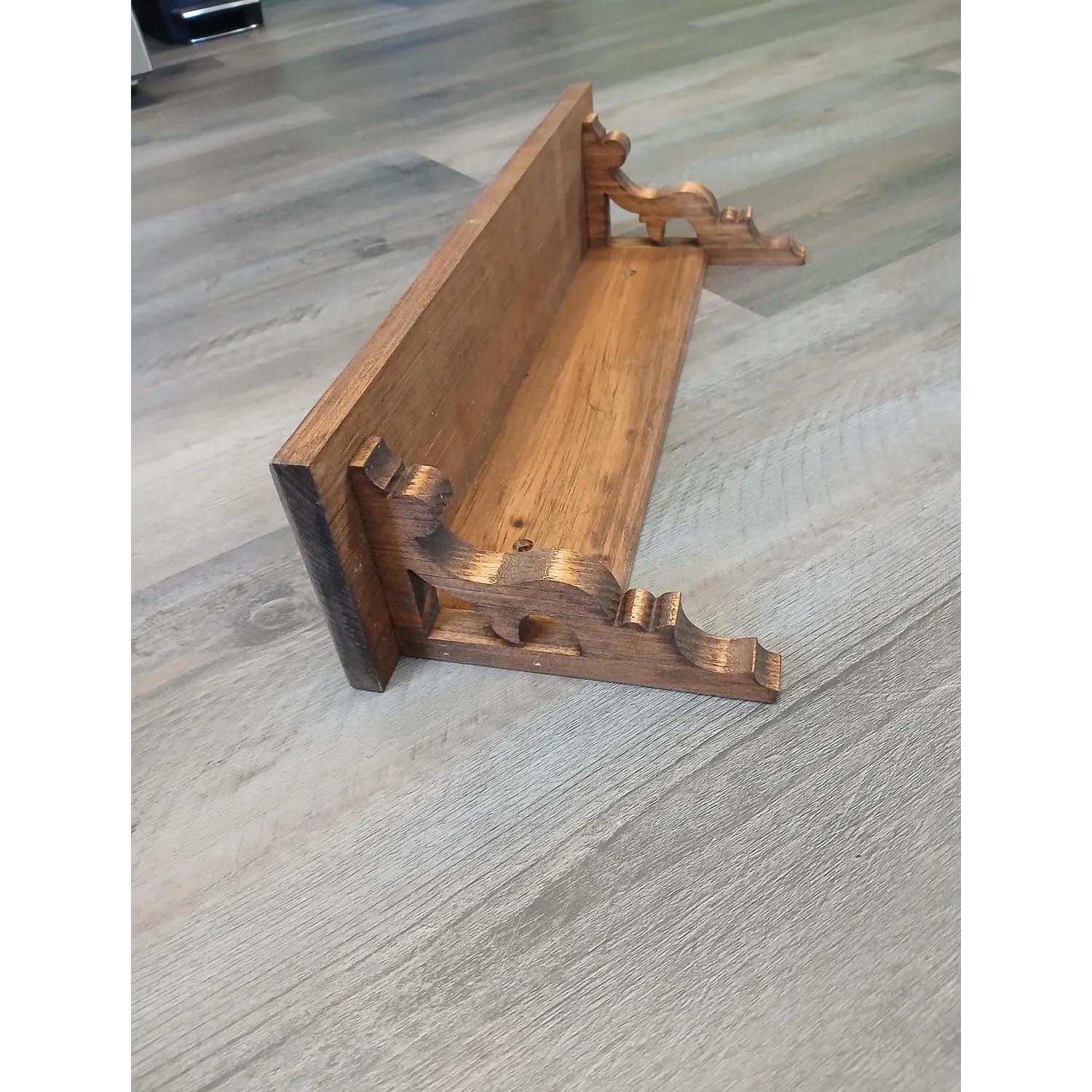 Rustic Pine Floating Wall Shelf with Live Edge Wood & Sturdy Low Support Bracket – Farmhouse Wall Decor - Image 4