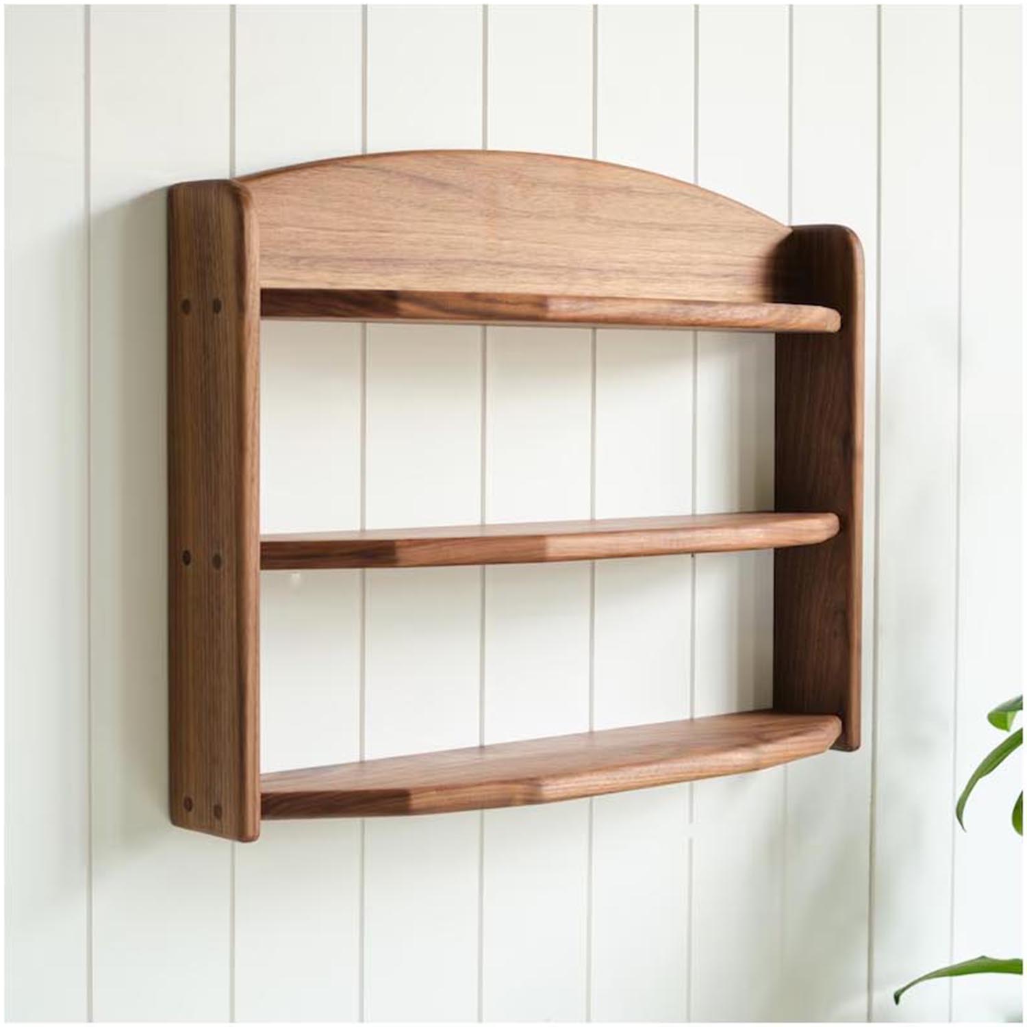 Three-Tier Wall Mounted Solid Walnut Wood Shelf – Layered Storage & Display Shelf for Modern Home - Image 2