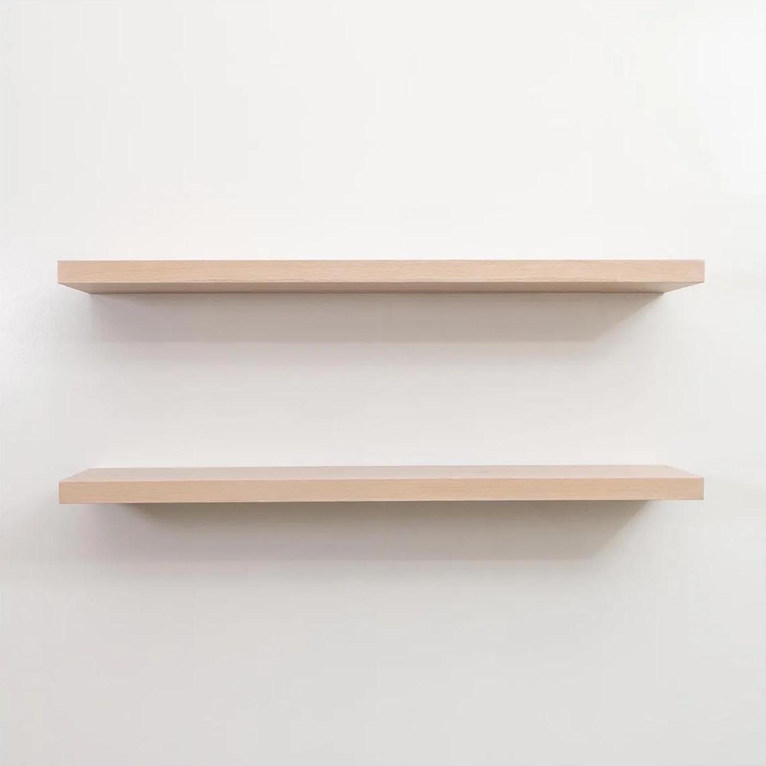White Oak Floating Wall Shelf – Wall Mount Storage & Display Shelf for Kitchen