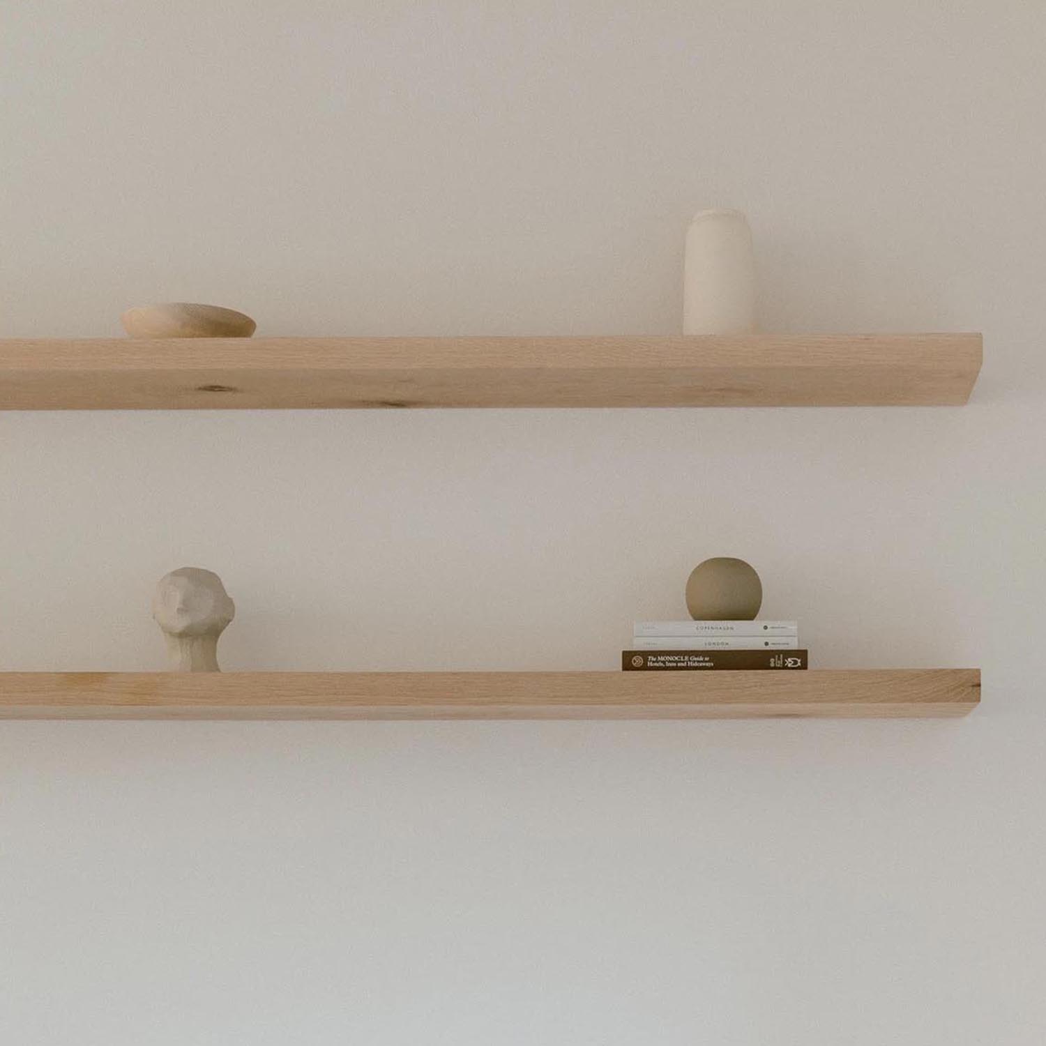 White Oak Floating Wall Shelf – Wall Mount Storage & Display Shelf for Kitchen - Image 5