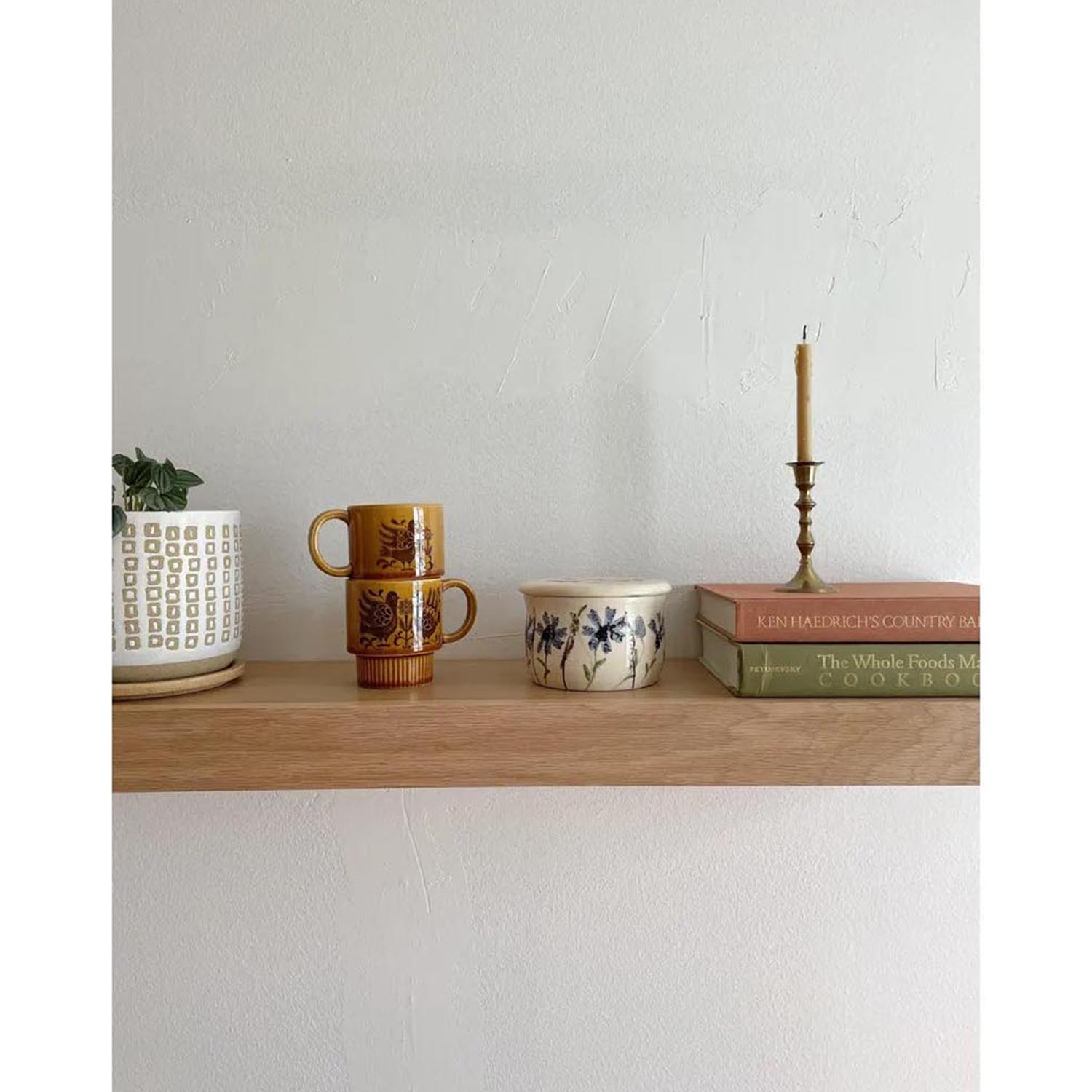 Handcrafted White Oak Floating Wall Shelf – Modern Solid Wood Wall Mount Storage Shelf for Kitchen - Image 2