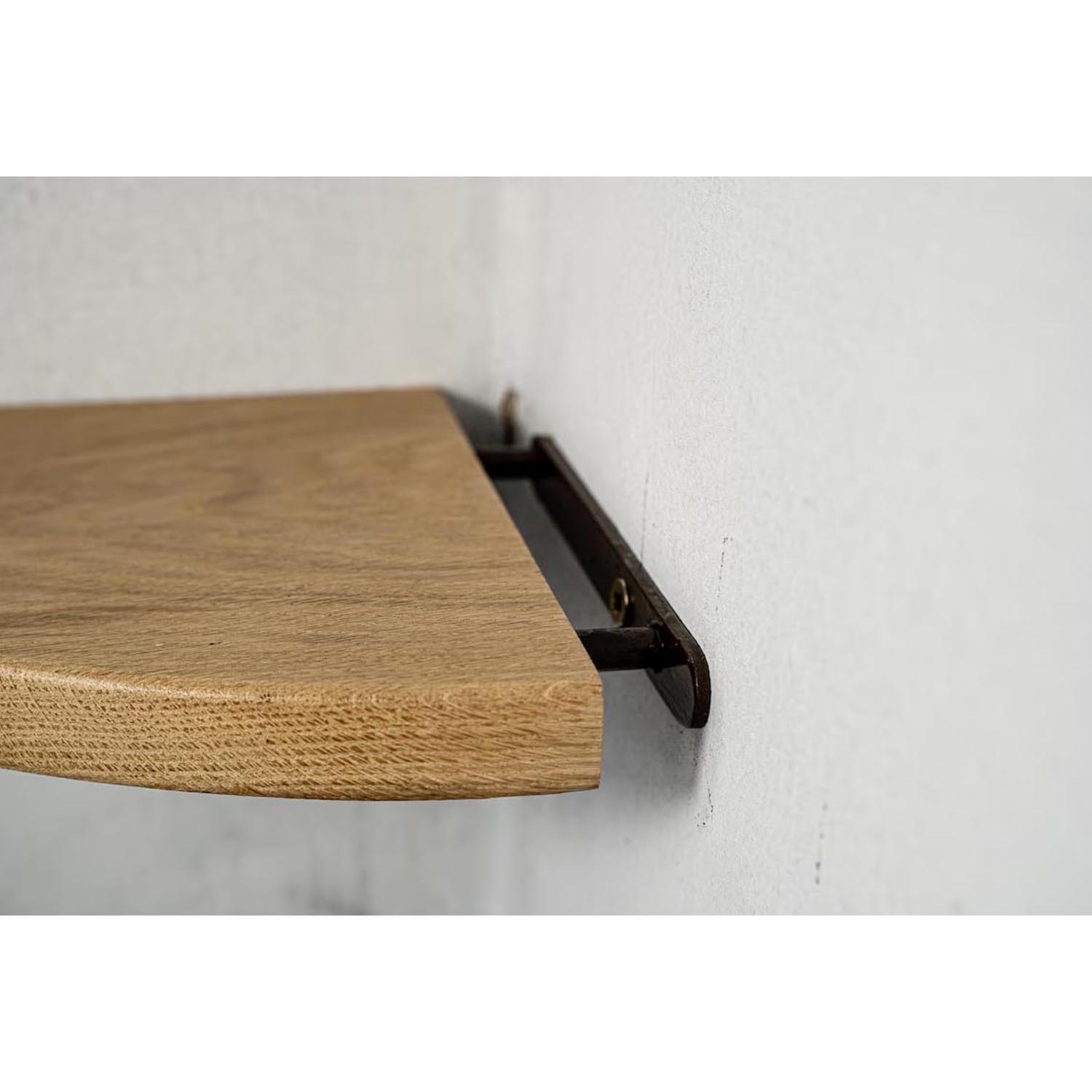 Corner Floating Wall Shelf – Natural Solid Oak Wall Mount Shelf with Hidden Bracket & Hand-Rounded Edge Ledge for Plants & Decor - Image 4