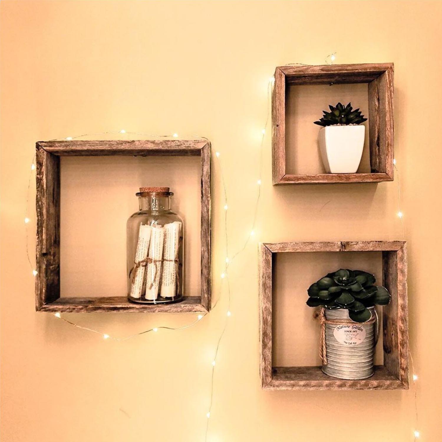 Modern Wood Floating Shelves Set of 3 – Wall Mounted Kitchen & Bedroom Storage Shelves for Display & Wall Decor - Image 4