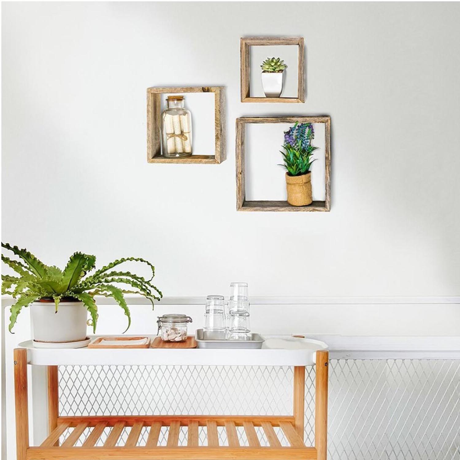 Modern Wood Floating Shelves Set of 3 – Wall Mounted Kitchen & Bedroom Storage Shelves for Display & Wall Decor - Image 5
