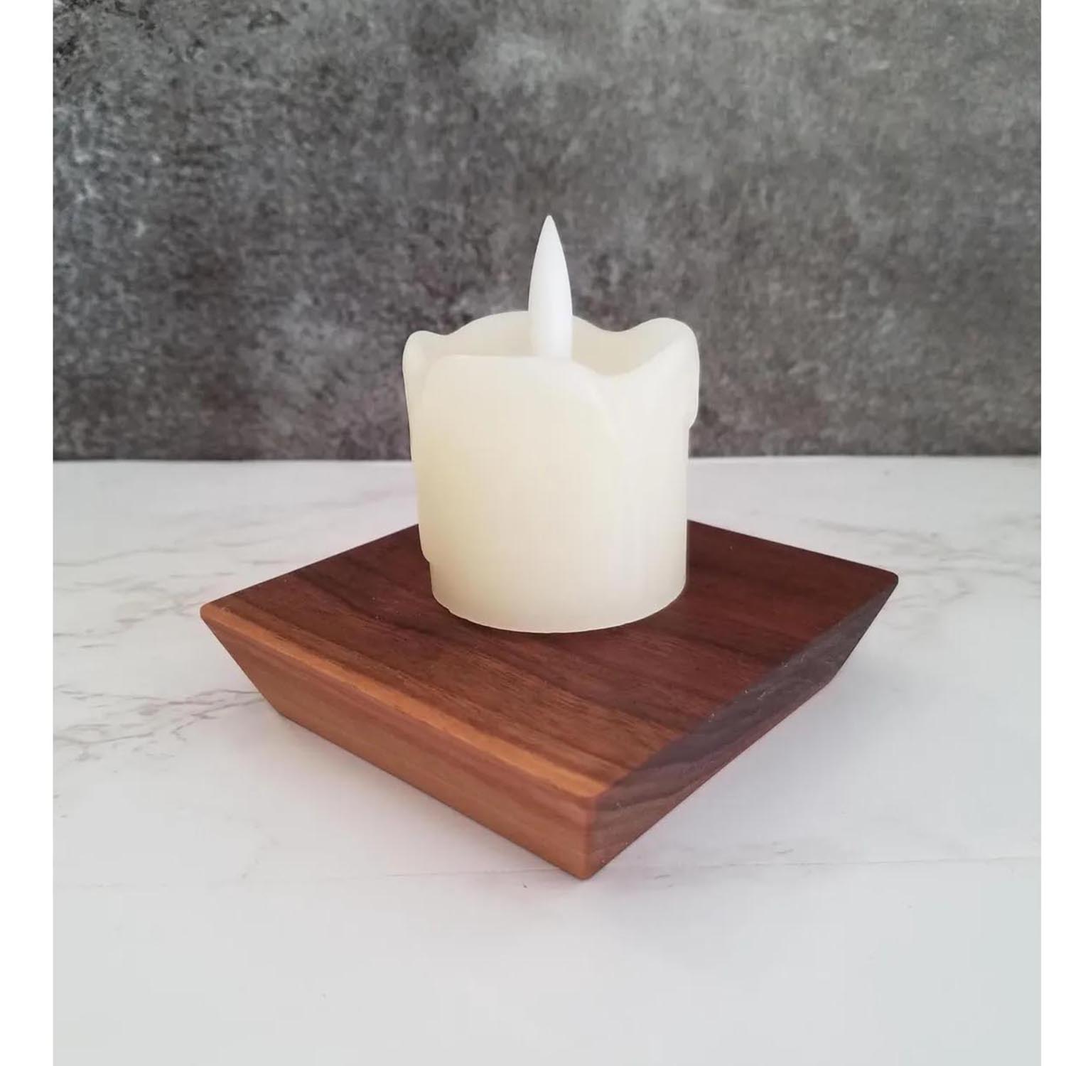 Solid Walnut Wood Display Stand – Ideal Wooden Display Base for Plants, Candles, Vases & Home Decorations - Image 3