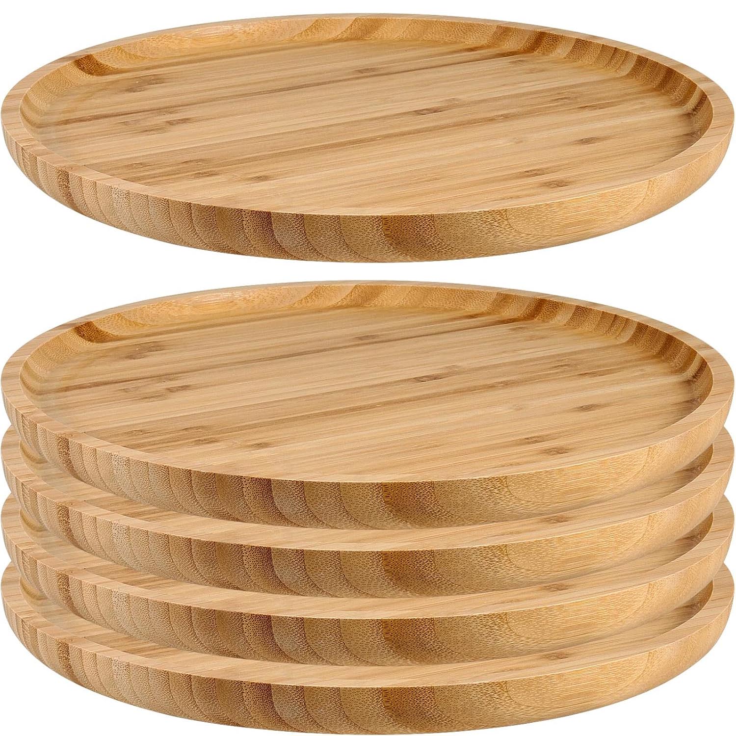 Round Bamboo Serving Tray – Finely Polished Round Platter for Fruit & Bread - Image 2