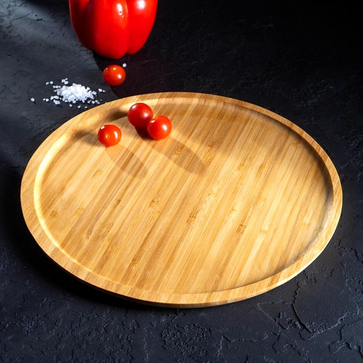 Round Bamboo Serving Tray – Finely Polished Round Platter for Fruit & Bread - Image 3