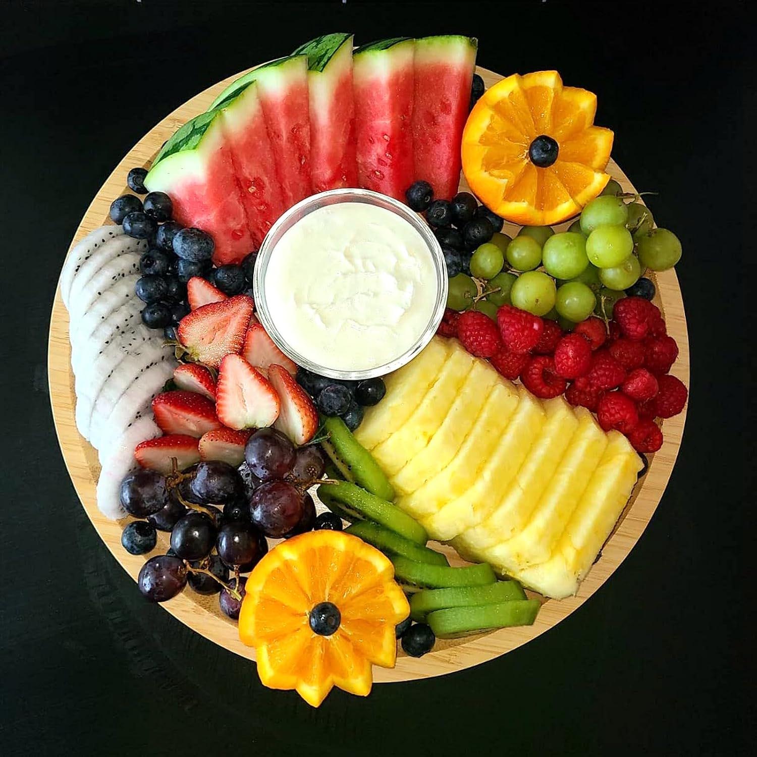Round Bamboo Serving Tray – Finely Polished Round Platter for Fruit & Bread - Image 4