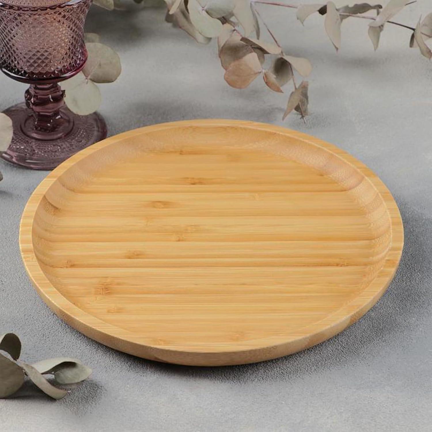 Round Bamboo Serving Tray – Finely Polished Round Platter for Fruit & Bread - Image 5