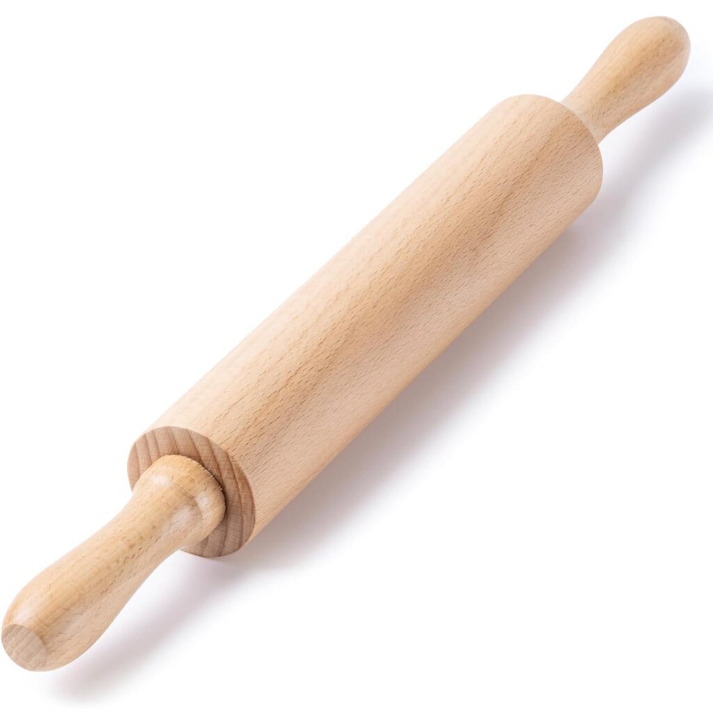 Wooden Rolling Pin – Nonstick Extra Wide Dough Roller Pastry Tool for Dumpling Wrappers, Pizza & Cookie Baking