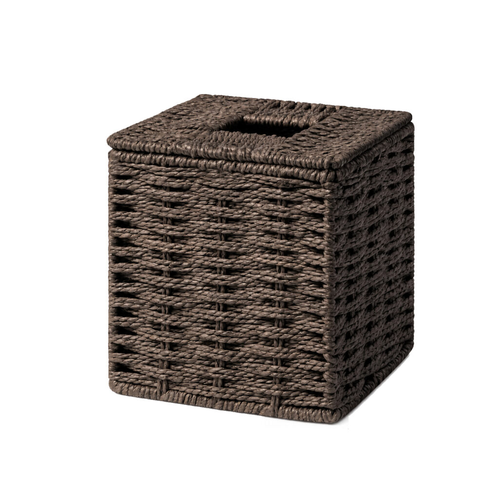 Paper Rope Woven Tissue Box Cover Square Handmade Tissue Holder for Home Living Room Bedroom Decor