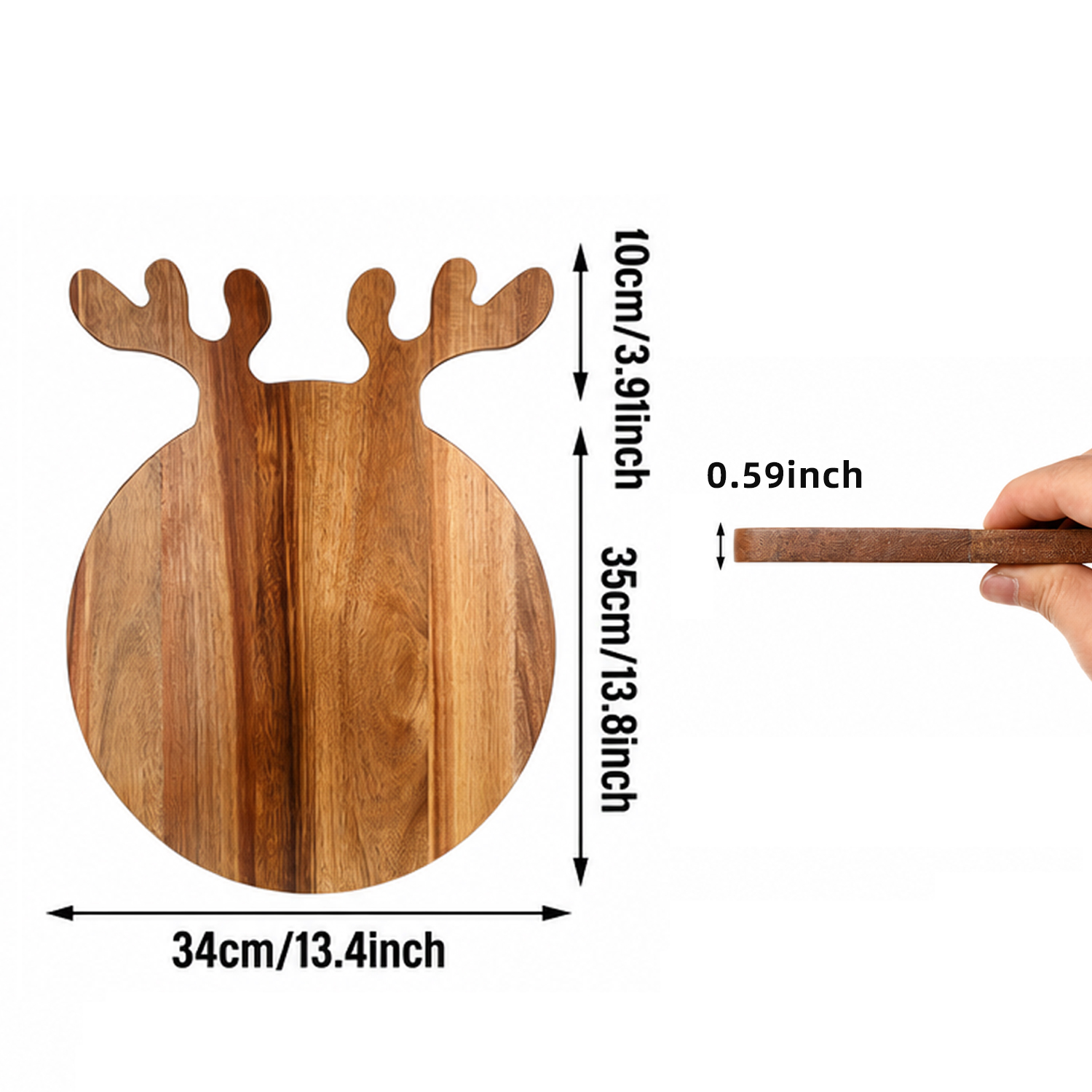 Christmas Cutting Board Wooden Charcuterie Cheese Board for Pizza Bread Fruit Holiday Kitchen Gift - Image 5