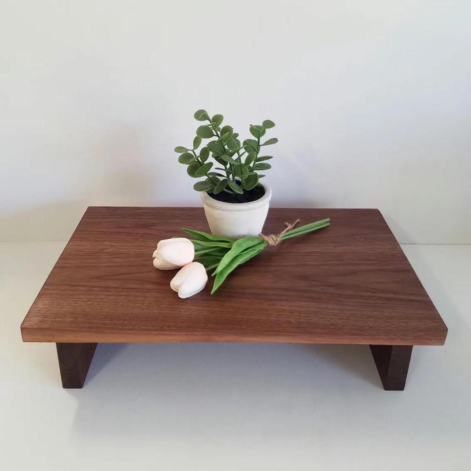 Walnut Wood Wall Display Shelf – Kitchen Storage Ledge & Home Wall Decor Shelving - Image 3